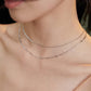 Double-Layer French Style Sterling Silver Choker Necklace