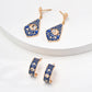 S925 Silver Vintage Blue Enamel and Zircon Earrings