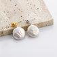 Elegant Statement Stud Earrings for Women with Irregular Pearl and Silver Design